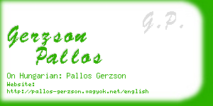 gerzson pallos business card